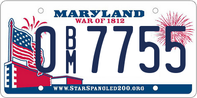 MD license plate 0BM7755