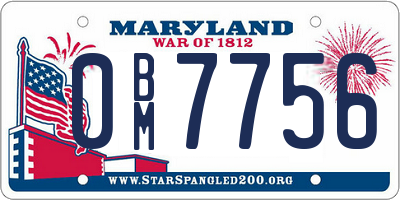MD license plate 0BM7756
