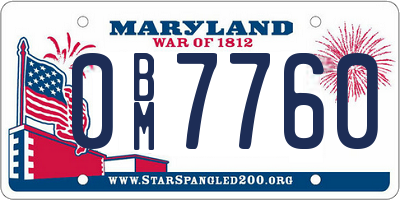 MD license plate 0BM7760