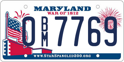 MD license plate 0BM7769