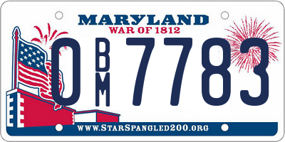 MD license plate 0BM7783