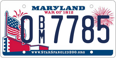 MD license plate 0BM7785