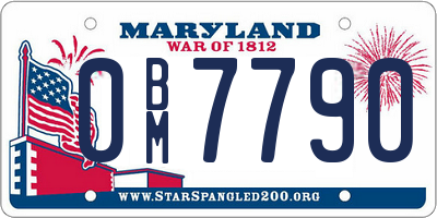 MD license plate 0BM7790
