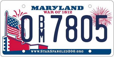 MD license plate 0BM7805