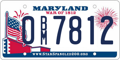 MD license plate 0BM7812