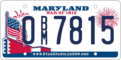 MD license plate 0BM7815