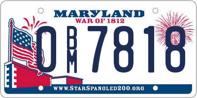 MD license plate 0BM7818