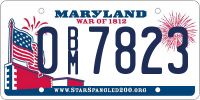 MD license plate 0BM7823