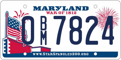 MD license plate 0BM7824