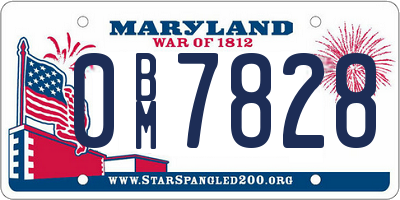 MD license plate 0BM7828