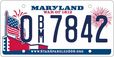 MD license plate 0BM7842
