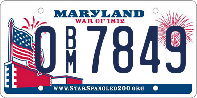 MD license plate 0BM7849
