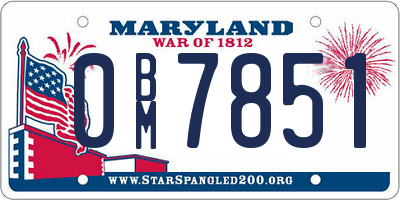 MD license plate 0BM7851