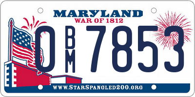 MD license plate 0BM7853