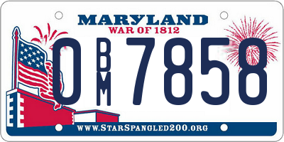 MD license plate 0BM7858