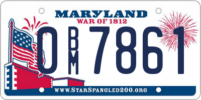 MD license plate 0BM7861
