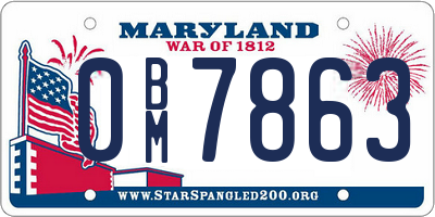 MD license plate 0BM7863