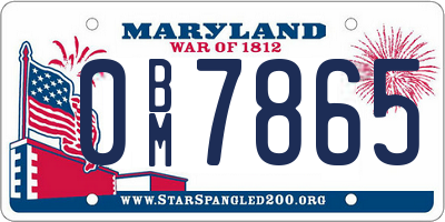 MD license plate 0BM7865