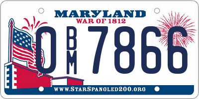 MD license plate 0BM7866