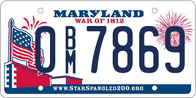 MD license plate 0BM7869