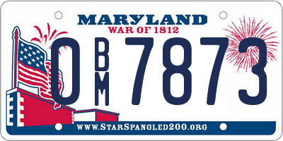 MD license plate 0BM7873