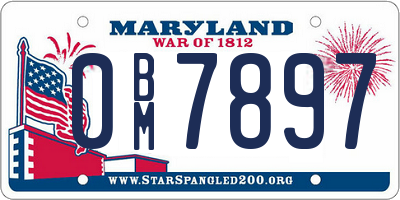 MD license plate 0BM7897