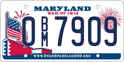MD license plate 0BM7909