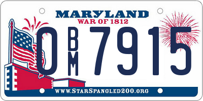 MD license plate 0BM7915