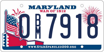 MD license plate 0BM7918