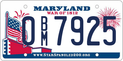 MD license plate 0BM7925