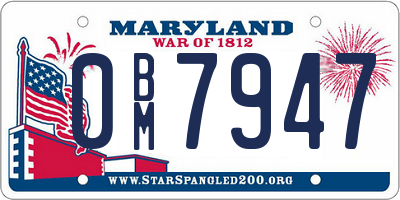 MD license plate 0BM7947