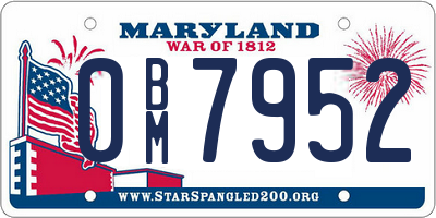 MD license plate 0BM7952