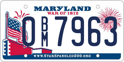MD license plate 0BM7963