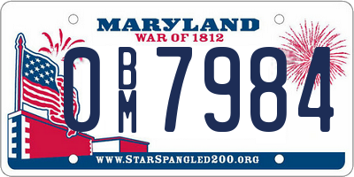 MD license plate 0BM7984