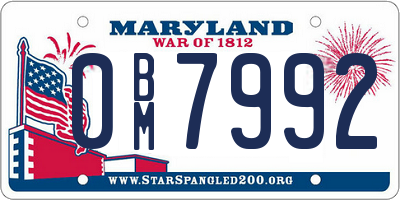 MD license plate 0BM7992
