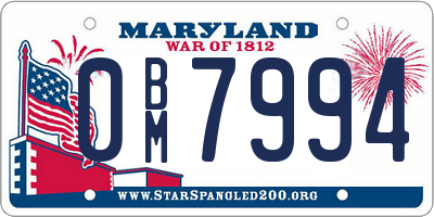 MD license plate 0BM7994
