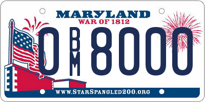 MD license plate 0BM8000