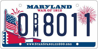 MD license plate 0BM8011