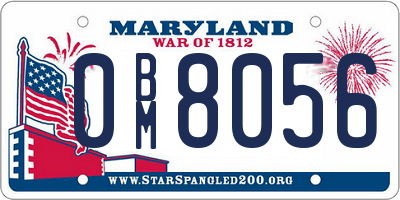 MD license plate 0BM8056