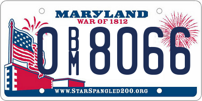 MD license plate 0BM8066