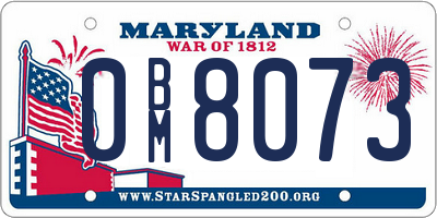 MD license plate 0BM8073