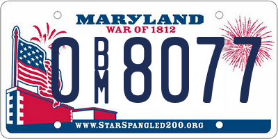MD license plate 0BM8077