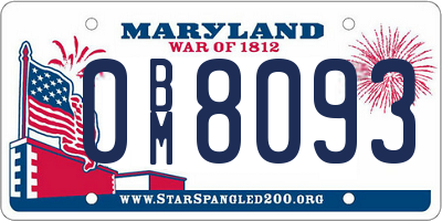 MD license plate 0BM8093
