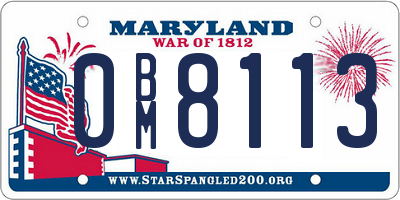 MD license plate 0BM8113