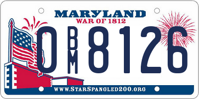 MD license plate 0BM8126