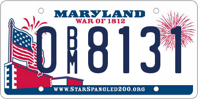 MD license plate 0BM8131