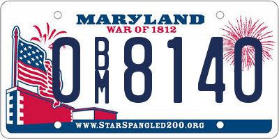 MD license plate 0BM8140