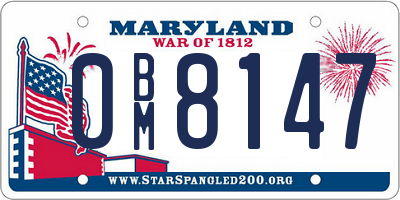 MD license plate 0BM8147