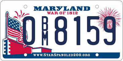 MD license plate 0BM8159