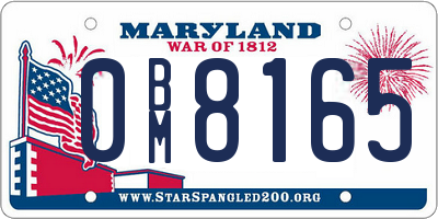 MD license plate 0BM8165